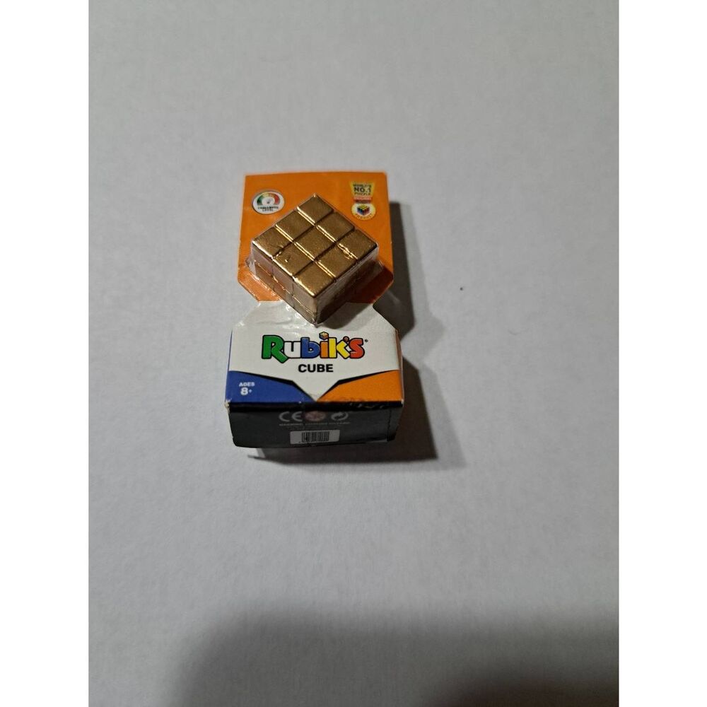 RARE Zuru Mini Brand Goldtone Rubiks Cube Miniature Tik Tok Collectible Toy
